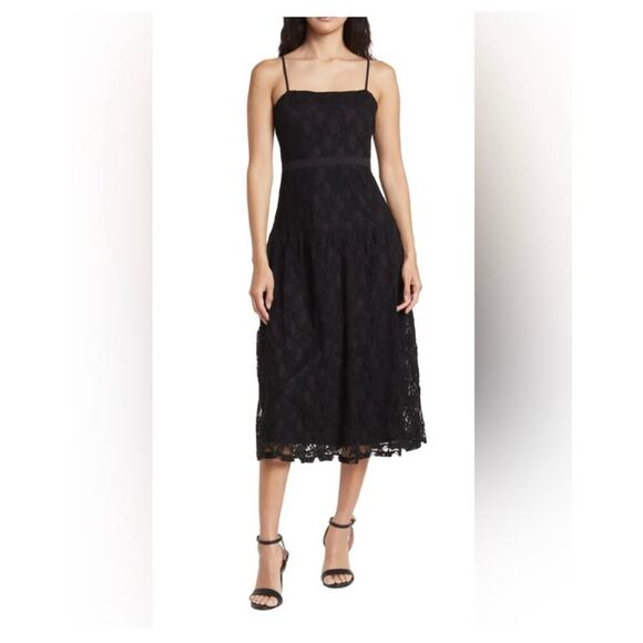 NWT NSR Floral Square Neck Midi Dress Size M - Picture 13 of 13